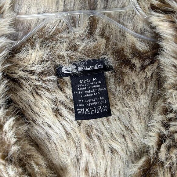 Vintage 90s 1990s y2k 2000s faux fur suede shearling penny lane coat jacket - Picture 5 of 7